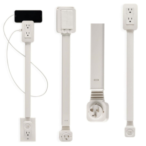 مشترك كهرباء قابل للتمدد والسحب مقبس كهرباء و USB يدور 180 درجة